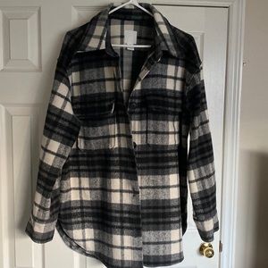 H&M PLAID SHACKET OVERSHIRT